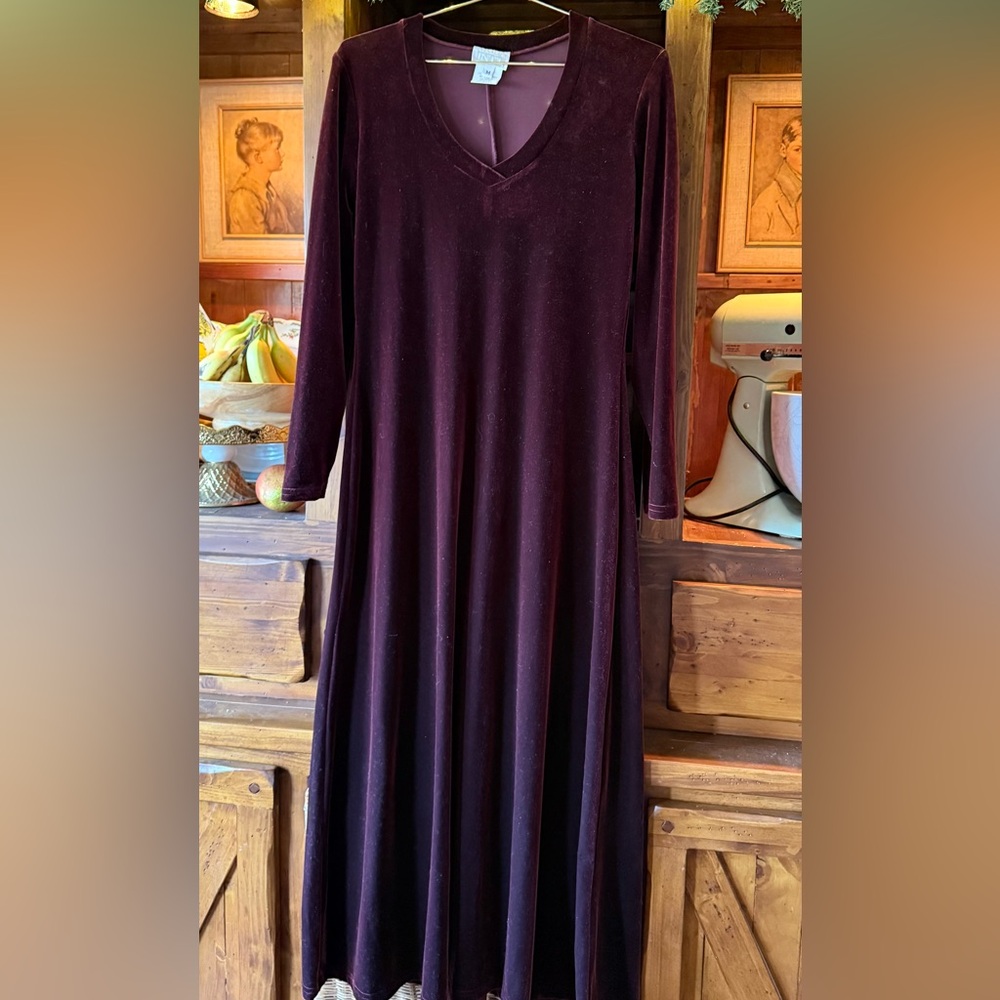 Vintage velvet long sleeve dress (Moda INTL)